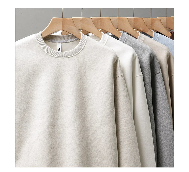 DUKEEN 460G Heavyweight Men's Sweatshirts 2025 Autumn Round-Neck Long Sleeve Solid Color Sport Pullover 11 Color Choose