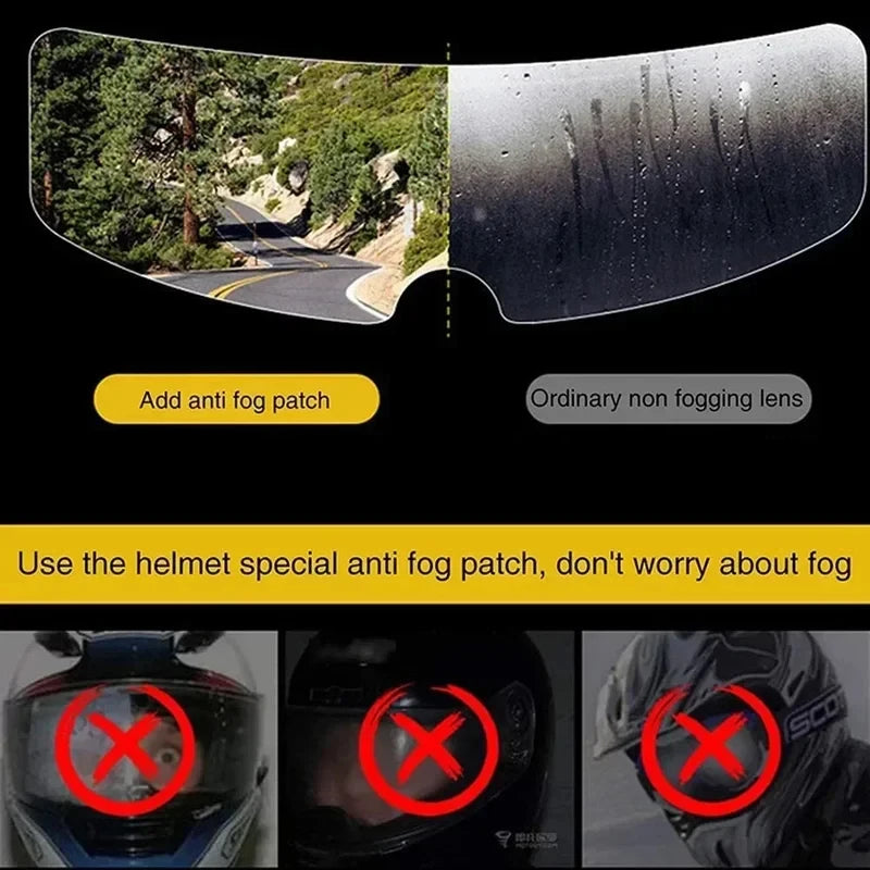 Crystal-Clear Motorcycle Helmet Anti-Fog Film Nano Rain-Repellent Night Day Riding Visor Shield Zero Distortion DIY Application