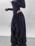 Women's Drawstring Wide Leg Pants Casual Floor-Length Trousers Spring Summer New Fashionable Comfortable Fit