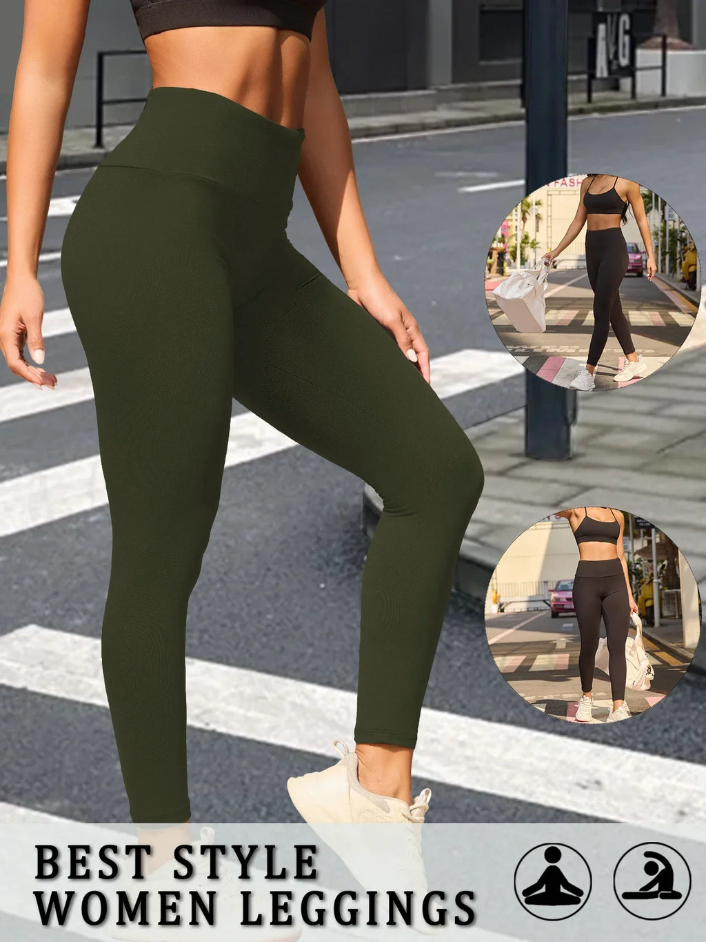 Women's Super Soft Leggings High Waisted Tummy Control No See Through Workout Yoga Running Athletic Push Up Gym Fitness Leggings