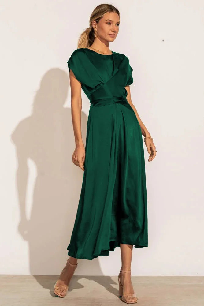 High Quality Spot Wholesale Fashion Summer Women Clothing High-end Satin Binding Elegant Drape Light Evening Dress Vestidos Y2k