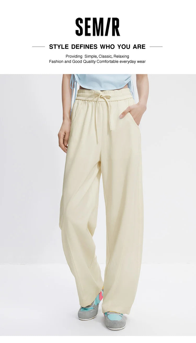 Women Pants Casual Slit Loose Curved Slim Fit Minimalist Lazy Versatile Curved Leg 2026 Summer Fashion Daily Top