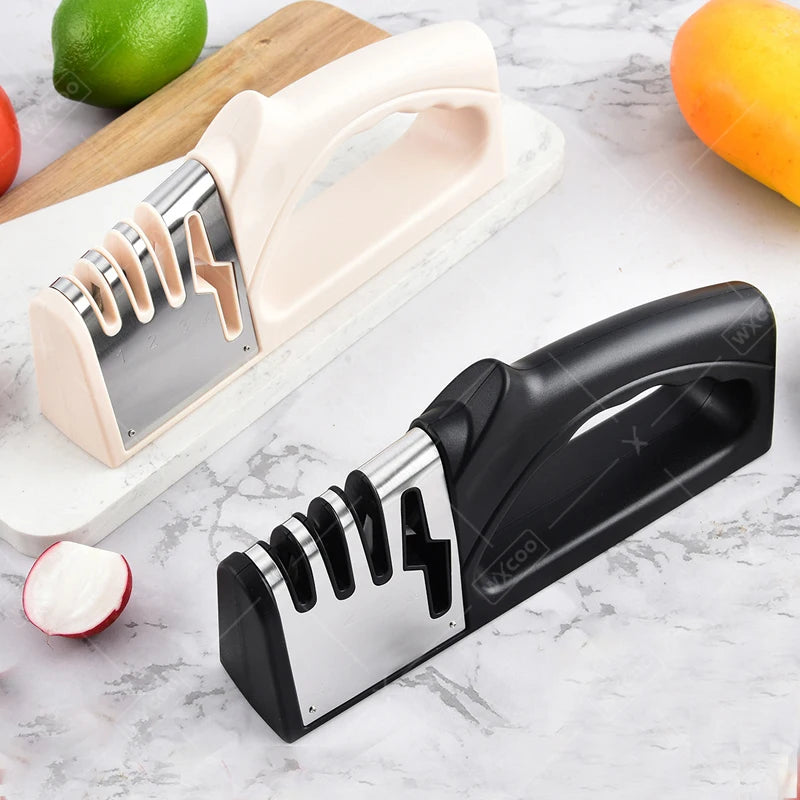 Kitchen Knife Sharpener 4 Segment Multifunctional Sharpening Tool Non-slip Portable Knife Sharpening Kitchen Gadgets Accessories