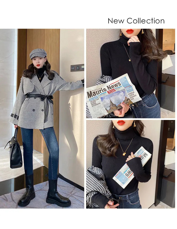 2026 Autumn Winter Basic Slim Soft Solid Color Turtleneck Sweater Women Pullover Casual Long Sleeve Chic Bottom Knitted Jumper