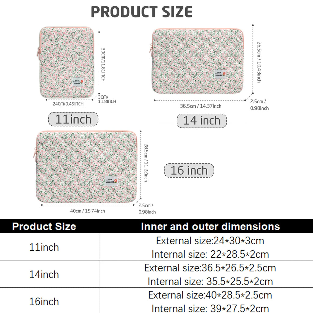 Pink Laptop Case Laptop Sleeve for MacBook Air/Pro 13-15.6Inch for Xiaomi/Dell,Cute Shockproof Tablet Sleeve IPad Case 9-11 Inch