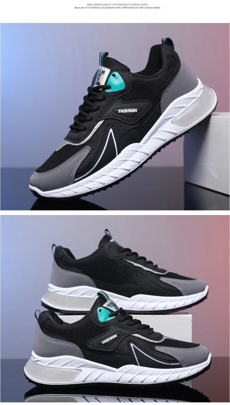 Men's Sneakers Fashion Breathable Vulcanized Shoes Casual Sports Shoes Men Trendy Lace-up Sneakers Zapatillas Hombre 2024