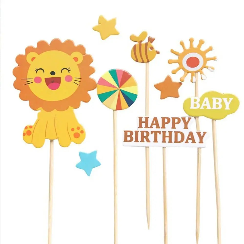 Happy Birthday Cake Decoration Cute Bear Candles Korean Flag Cake Decoration Dessert Table Cartoon Birthday Cake Plugin