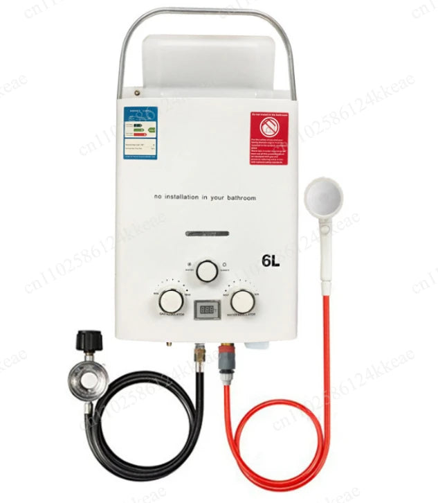 Water Heater 6L Outdoor Camping Instant Heating Bath With Shower Head Hot Water Heater Car Truck Tent Water Tank