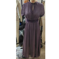 Vintage Spliced Hollow Out Dinner Maxi Dress for Women Stand Collar Lantern Sleeve Pleated Tunic Slit Sexy Dresses Female