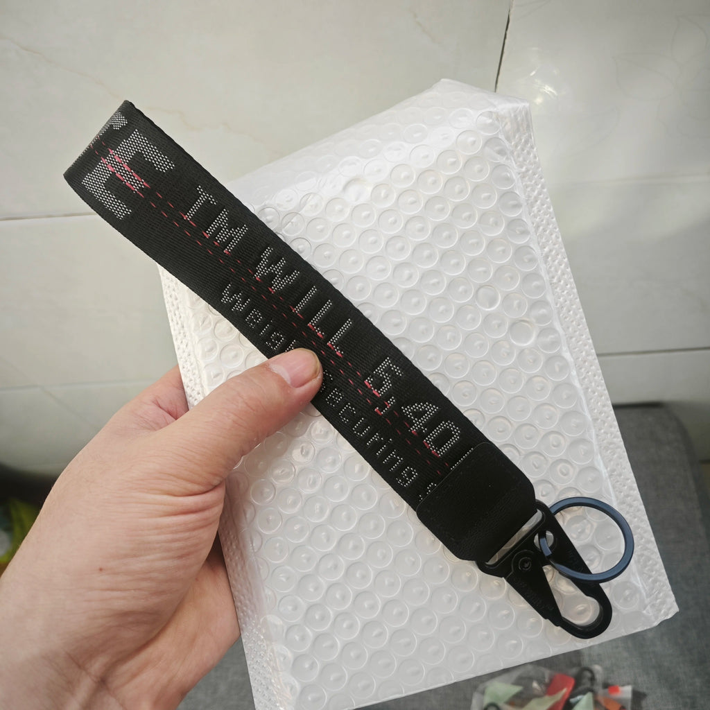 Thick Key Lanyard 2.5cm Wide Webbing Cloth Key Rope Black Pink Man Woman Anti-lost Key Chain for Car Key Can do DIY embroidery