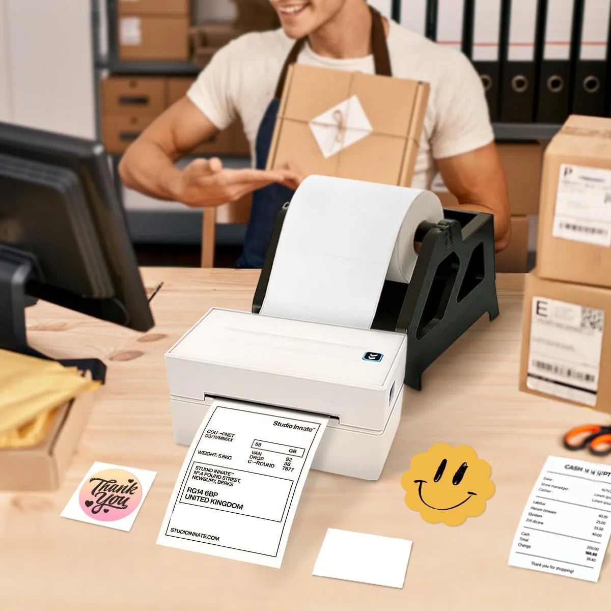 4x6 Inch Direct Thermal Labels 100/200/500 Sheets Self-Adhesive Thermal Shipping Label Paper For Business DHL Express Waybill