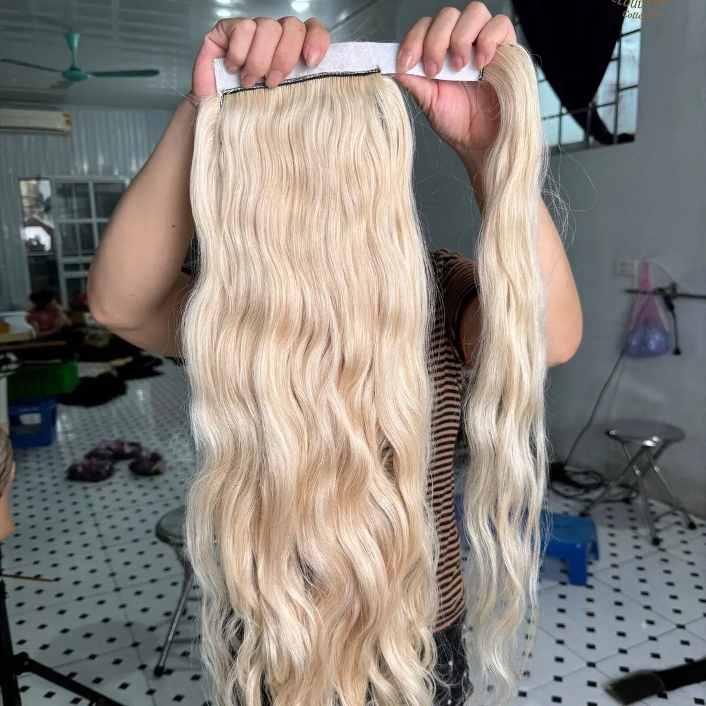 PONYTAIL NATURAL WAVY CUSTOMIZED COLOR 100% HUMAN VIETNAMESE HAIR