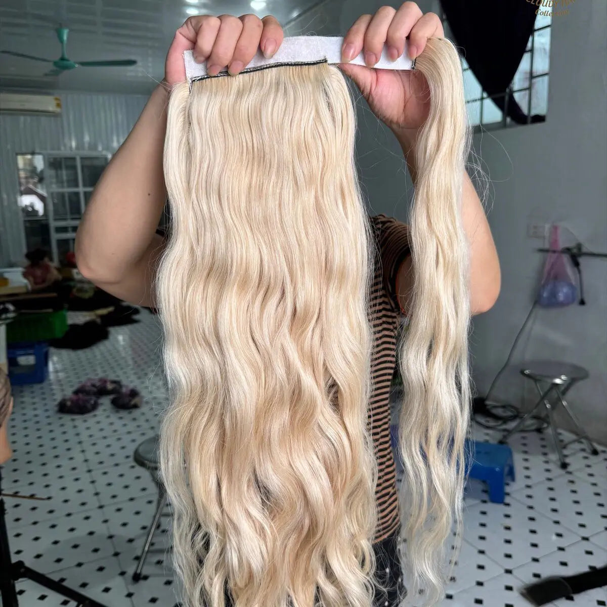 PONYTAIL NATURAL WAVY CUSTOMIZED COLOR 100% HUMAN VIETNAMESE HAIR