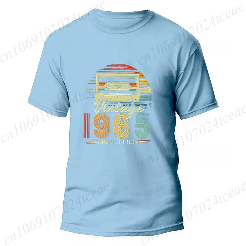 Vintage 1965 Print T-shirts for Men Women Birthday Vintage Letter Design Tshirt Short Sleeve Clothes Fashion Casual Tee Clothing
