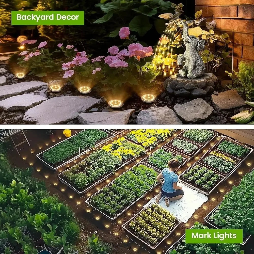 New Solar-powered Path Lights LED Stainless Steel Courtyard Lawn Lights Lighting Tools Garden Ground-mounted Light