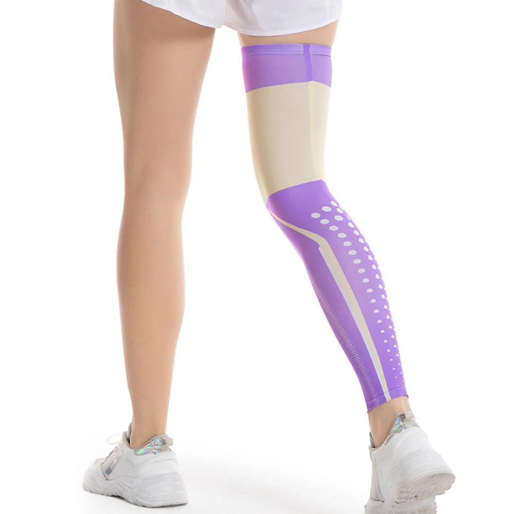 1PCs Compression Leg Sleeves Full Length for Varicose Veins Running Cycling Sports UV Protection Knee Support for Women Men