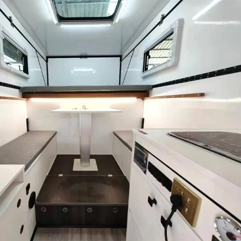 Truck Campervan - Portable Campervan with Built-in Full-equipment Outdoor Gear Including Bed Suitable for Outdoor Camping.