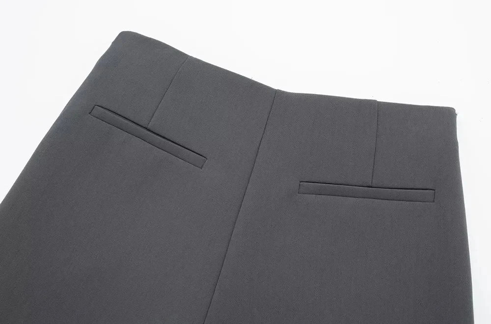 Lazvm-Asymmetric Shorts Skirts with Tab for Women, High Waist, Side Zipper, Female Skort, Fashion