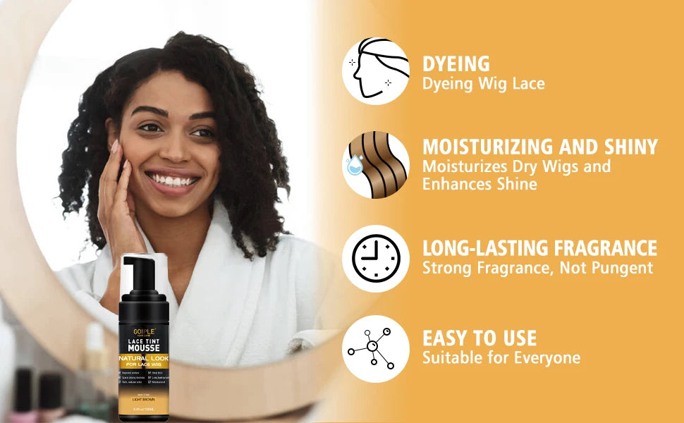 GOIPLE Wig Installation Kit Set with Lace Tint Mousse Melting Spray Wig Glue Remover Wax Stick Edge Control & Tools Wig Kit for Beginners & Daily Wear