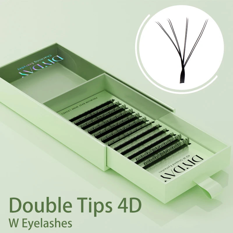 DIYDAY 3D W Lashes Extension 6D W Shaped Bloom Premade Eyelash Fans C D Curl Natural False Eyelashes for Extension Makeup