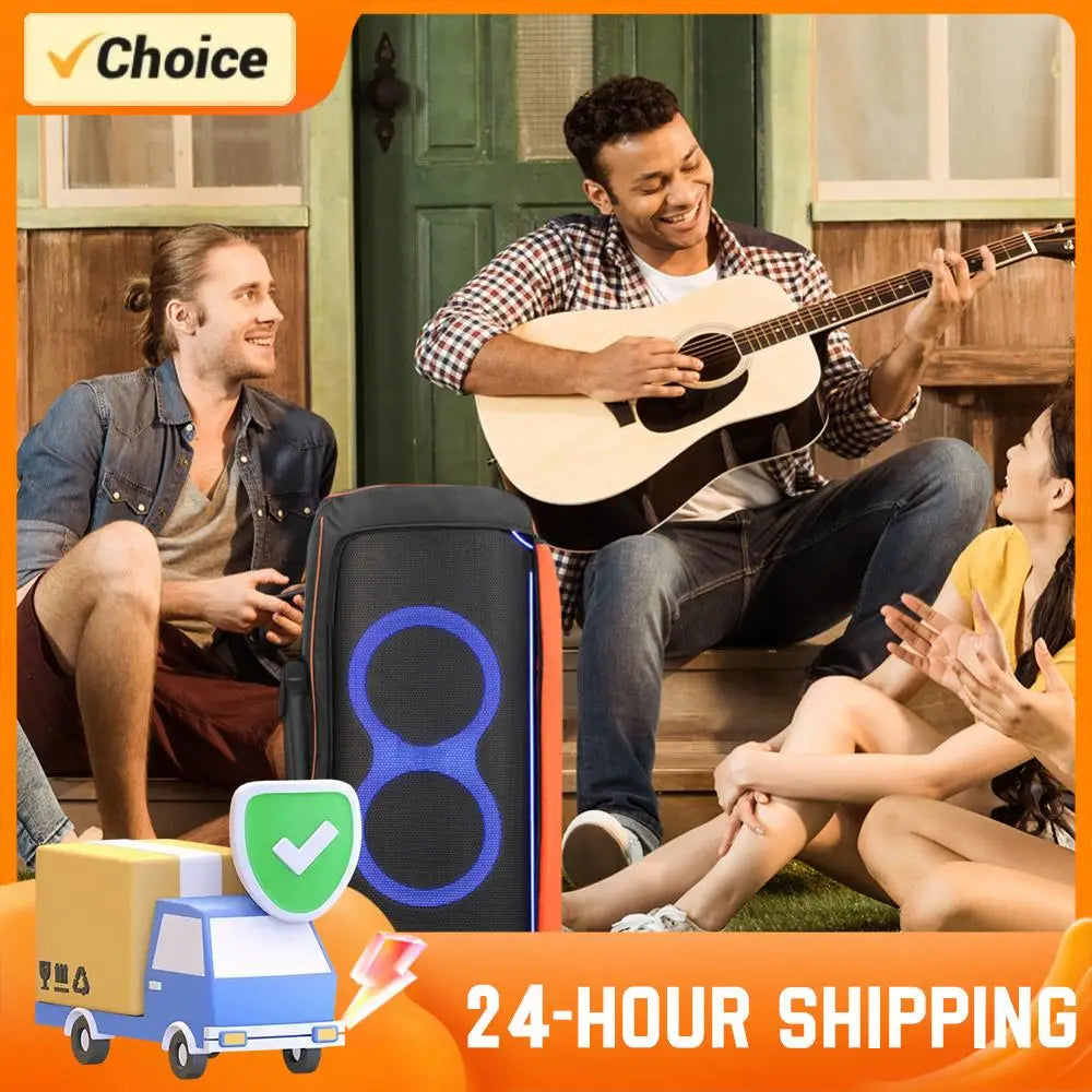 Multifunction Waterproof Speaker Cover for JBL Partybox Ultimate Speaker w/ Storage Pocket Large Capacity Dustproof Protect Bag