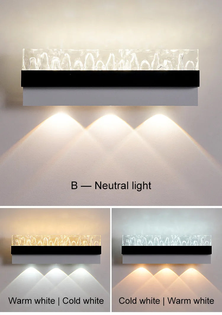 16W Creative Acrylic Textured Led Wall Light Bedroom Living room Aisle Light Long Strip New Design Art Decorative Ambient Light