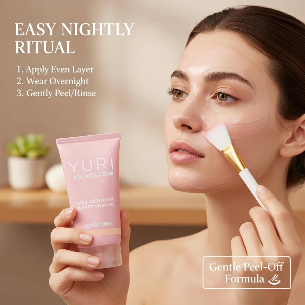 75ml Collagen Overnight Wrapping Peel Off Face Mask Skin Care Night Mask for Reduce Fine Lines Dullness Anti-Aging Skin Car