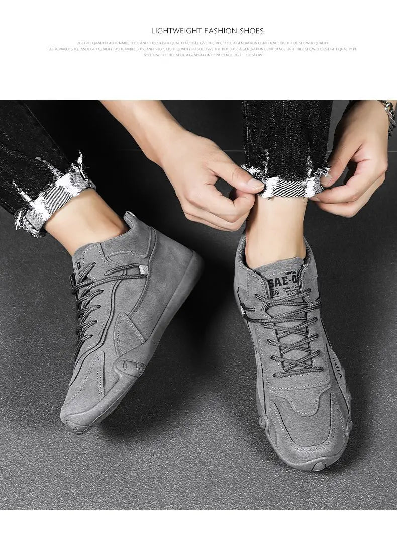 Men's Fleece Lined Safety Shoes Sporty Casual Warm Trendy High Top Work Boots Glued Sole round Toe Rubber Bottom Shoes