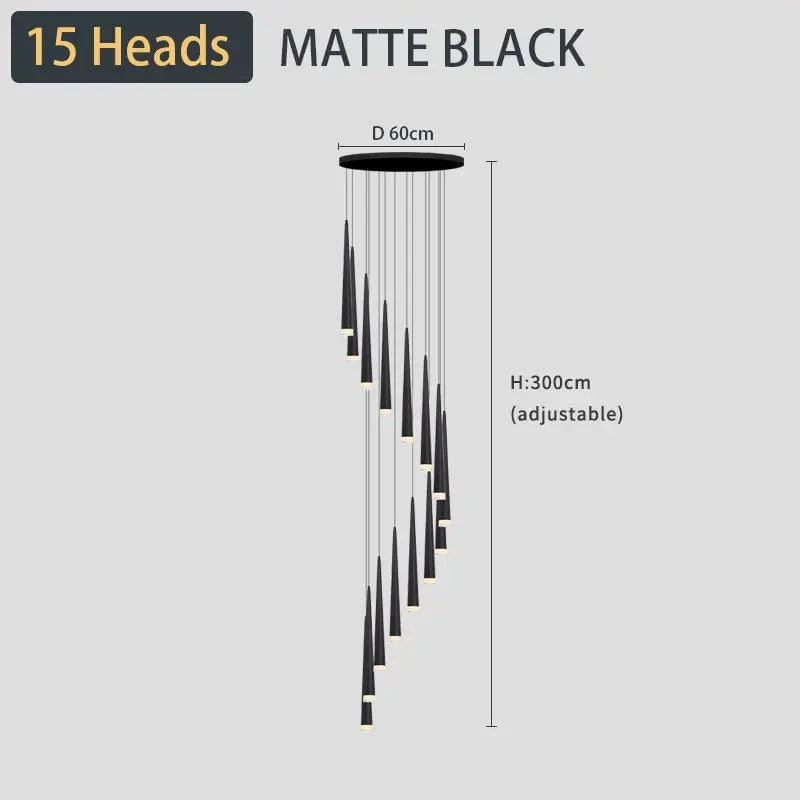 Stair Led Ceiling Chandeliers Duplex Loft Lamp Living Room Decoraction Luxury Light Appliance Hanging Lamps For  Lustre