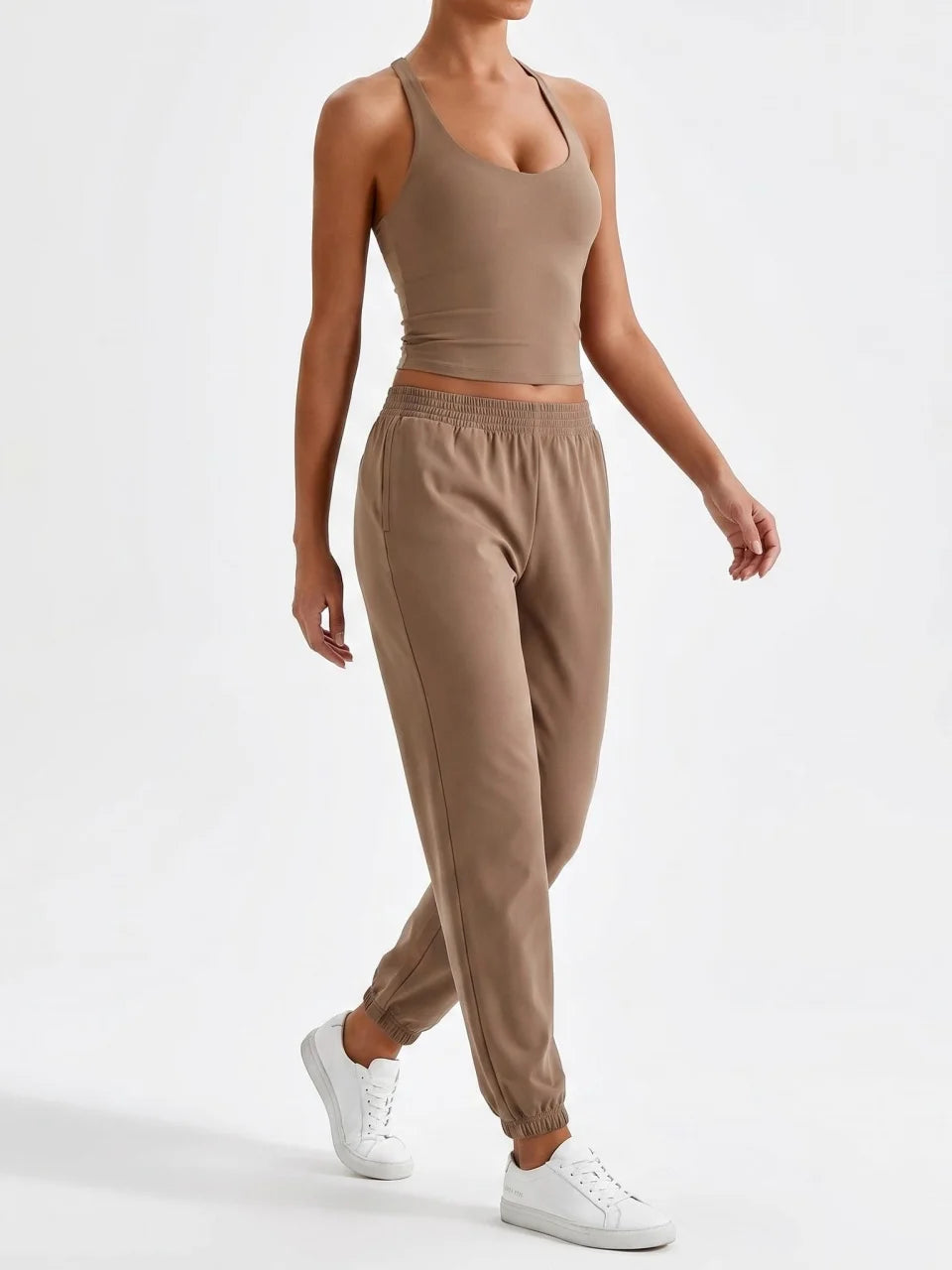 Longline Yoga Tank Top with Built in Bra Women Quick Dry Gym Camisole Workout Shirts Soft Slim Fit Sports Vest Athleisure