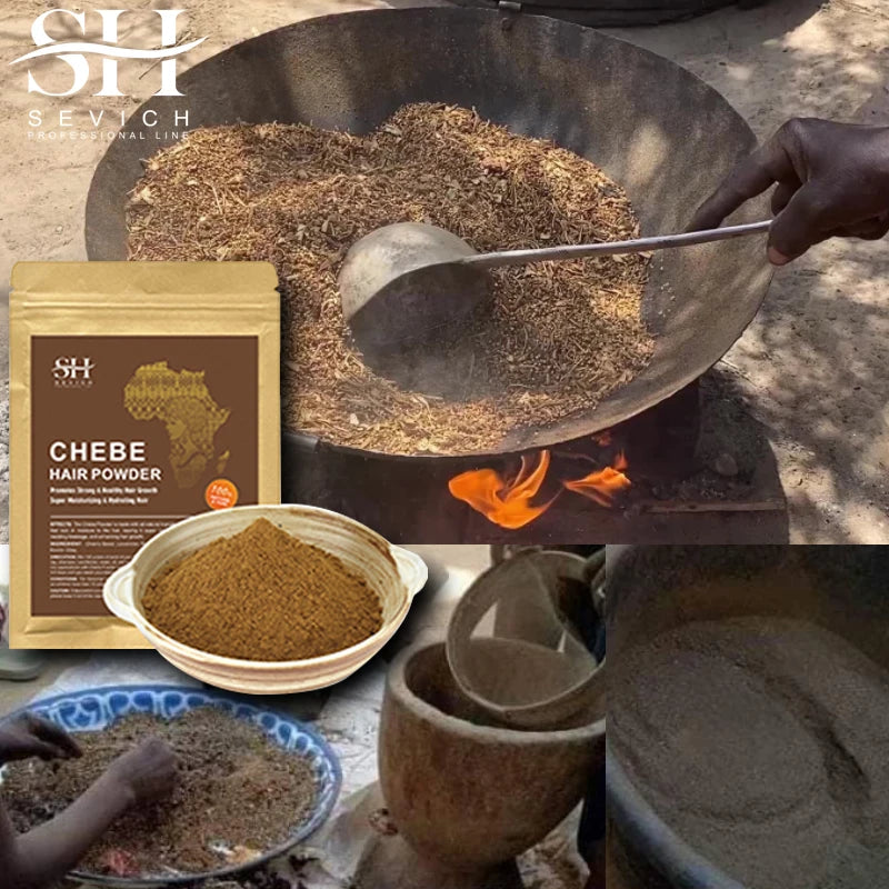 100% Chebe Powder From Chad Africa Women Traction Alopecia Treatment Oil Men Fast Hair Growth Spray Hair Loss Treatment Sevich