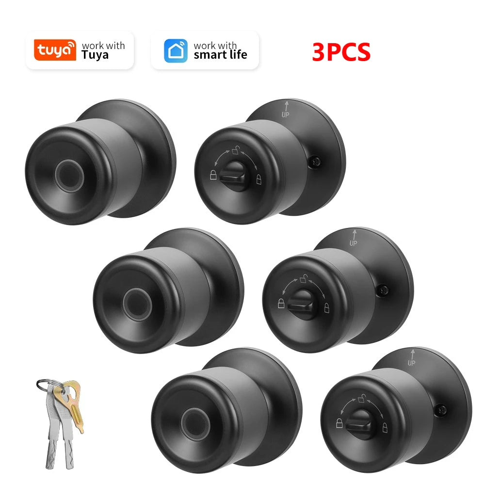 YFK Tuya Smart Door Lock Fingerprint Unlocking Electronic Lock Built-in Battery Dual-Mode Settings For Home Apartment or Gateway