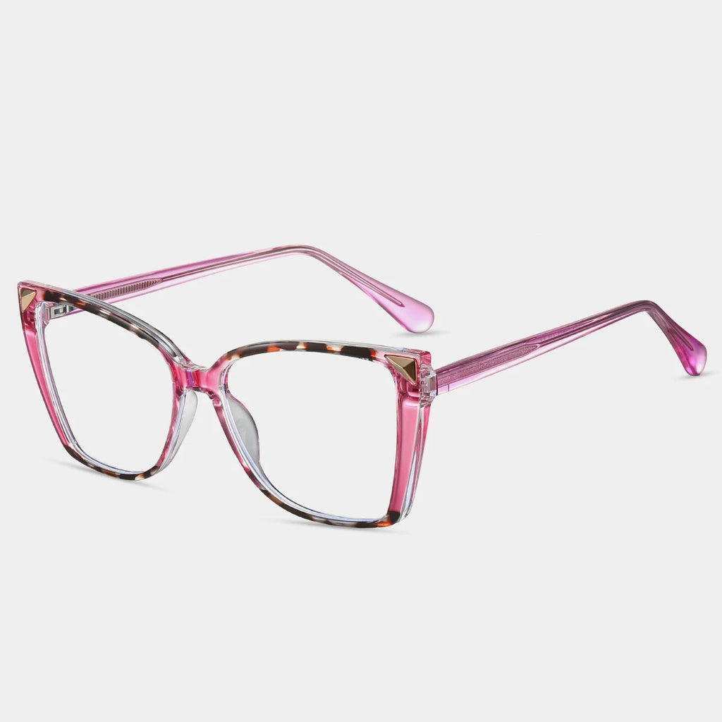 R57466 Fashion Square Anti Blue Light Glasses Trend Spring Hinge Prescription Spectacles Frames Women Optical Reading Glasses