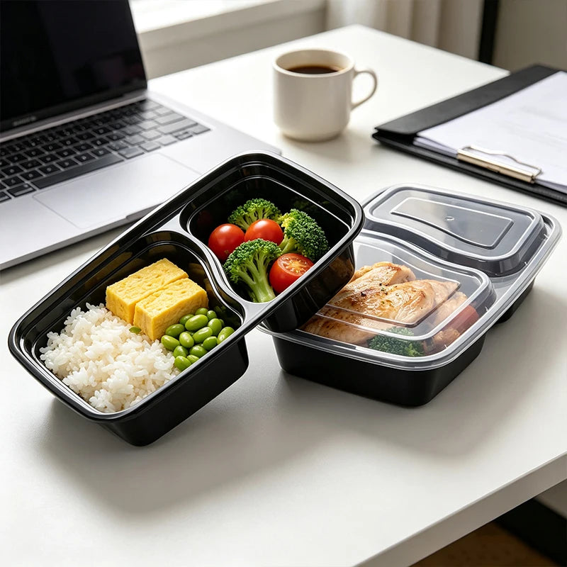 10Sets Disposable Food Boxes Lunch Leakproof Fridge Kitchen Camping Picnic Disposable Food Boxes BBQ Party Storage Tableware