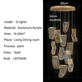 Modern LED Pendant Lights Living Dining Room Lighting Lustre Decor Chandelier Indoor Villa Duplex Stairs Hanging Lights Fixture