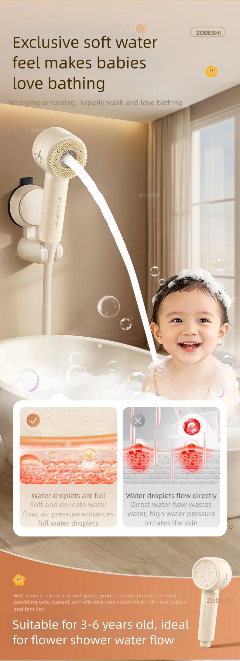 Double Sided Filter Shower Head   2 Mode Adjustable Water Purifying One Key Water Stop Anion Filter Handheld Shower Head