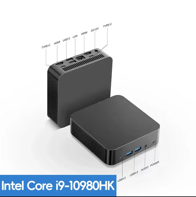 Windows 11 Intel I9 MINI PC Intel Core I9 10980HK/Core I3 6100U MINI Host 16GB DDR4 2048GB SSD WIFI 6 BT5.2 Gaming MINI PC