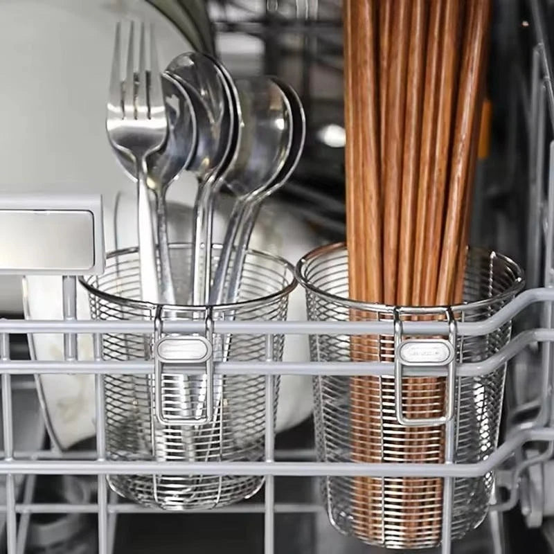 Kitchen Chopstick Holder Organizer Hanging Wall Stainless Steel Tableware Drainer Fork Spoon Chopsticks Dishwasher Basket
