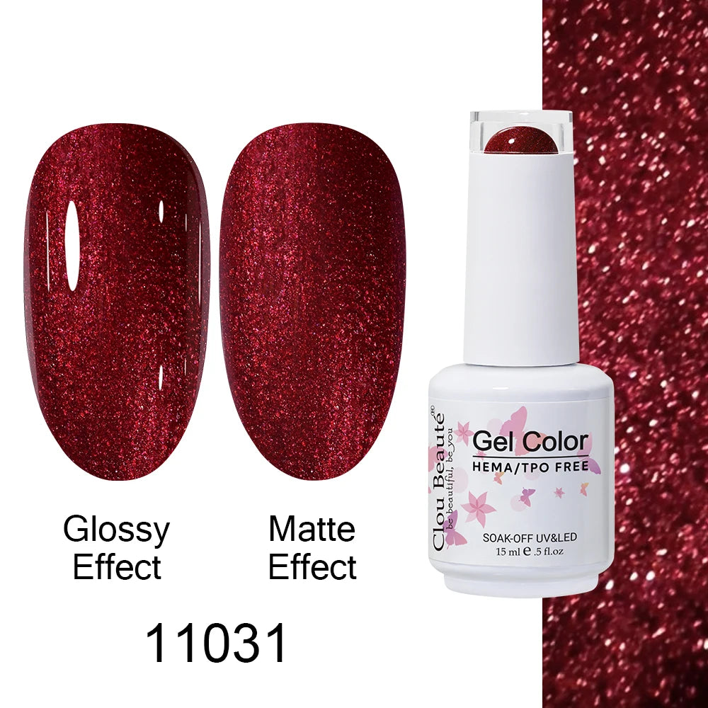 Clou Beaute HEMA TPO FREE Caramel Brown Wine Red Coffee Gel Nail Polish High Pigment Autumn Nail Art Full Coverage UV Varnish