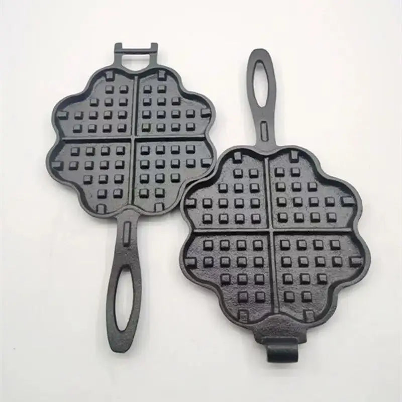 Cast iron waffle mold uncoated non-stick for home and commercial use DIY baking waffle maker