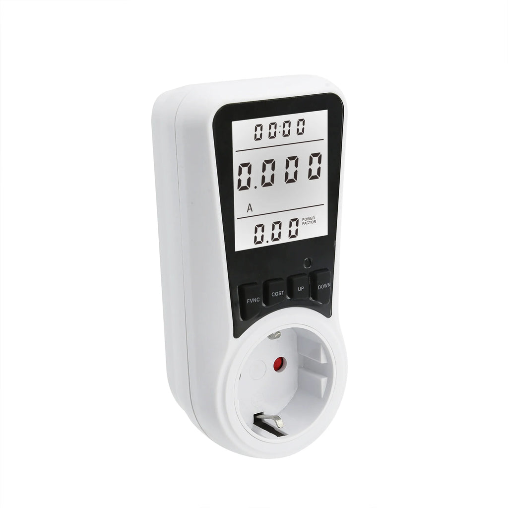 LCD Digital Display Electrical Energy Monitor Socket Backlight Watt Meter Socket EU Plug Real-time Wattage Voltage AMP Meter