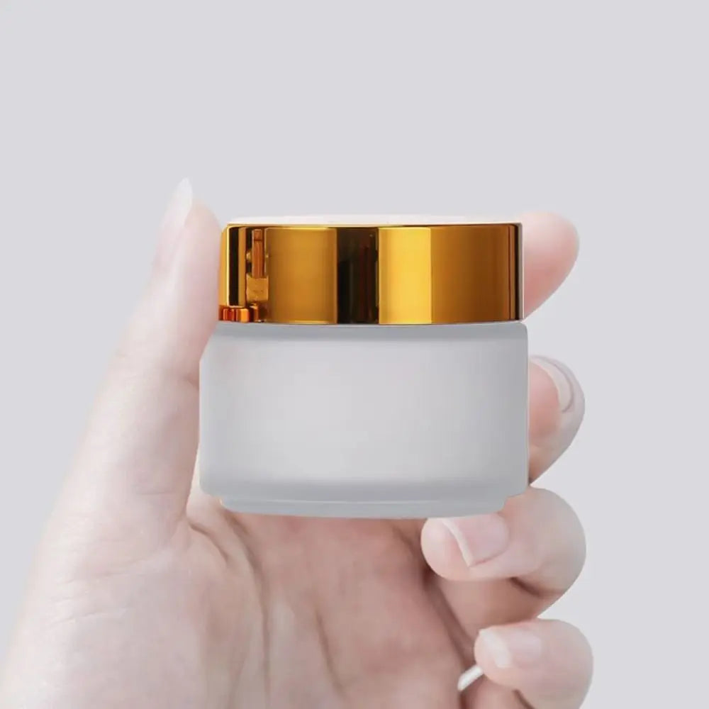 5-50g Frosted Glass Cream Jar Silver/Gold/Black/White Liquid Foundations Face Cream Bottles Eye Shadow Lip Balm Makeup Jar