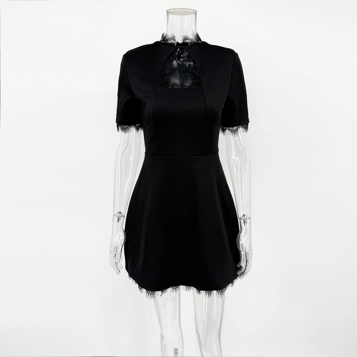 Talenza Luxury Black Evening Dress Fashion Lace Patchwork Slim High-Waisted Hollow Out Dress Elegant Summer Women's Party Dress