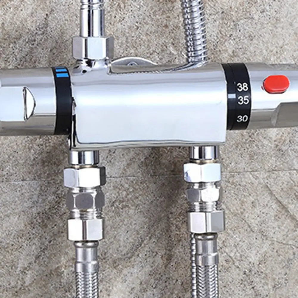 Exposed Bar Shower Mixer Valve Tap Bar Wall Mounted Chrome 1/2 Home Bathroom Modern Bathroom Accessories