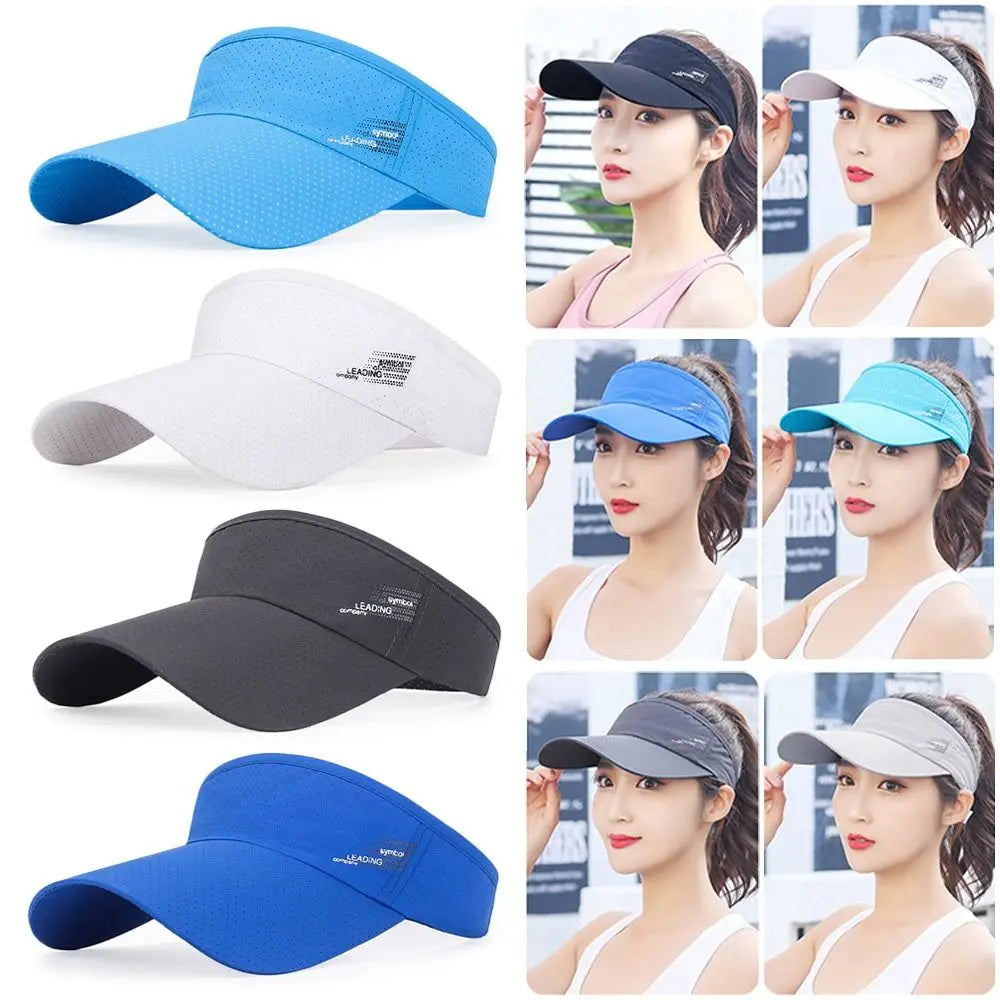 Men Women Breathable Sun Hat Adjustable Quick-drying Sports Visor Top Empty Casual Beach Hat Tennis Baseball Cap