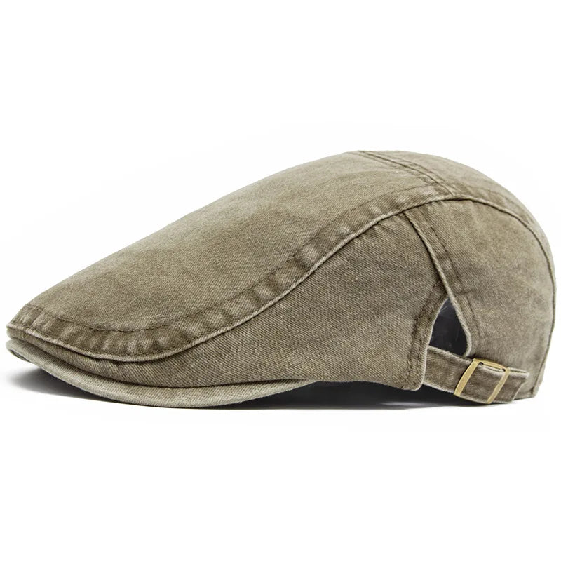 Spring Summer Watered Denim American Casual Retro Beret  Washed Old Street Forward Hat British Painter Newsboy Cap Visor