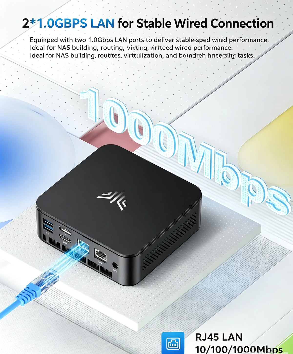 NIPOGI Mini PC AMD Ryzen 3 3250U Desktop Mini Computers 8GB RAM 256GB M.2 SSD WiFi 5, BT 4.2,DUAL 4K Display Windows 11 Pro