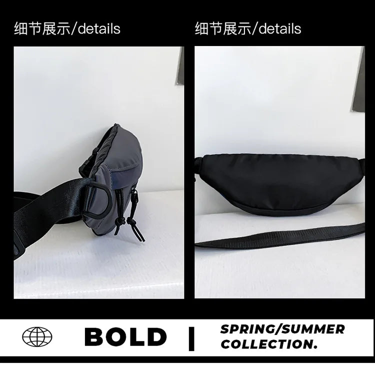 Techwear Style Colorful Reflective Fanny Pack Punk Hip Hop Crossbody Bag Men Women Outdoor Casual Motorcycle Sport Waist Bag