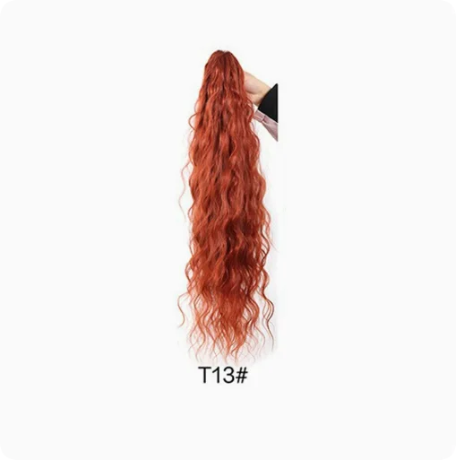 Black White Ombre Claw Clip Ponytail Hair Extensions Wavy Synthetic High Ponytail Hairpiece For Women