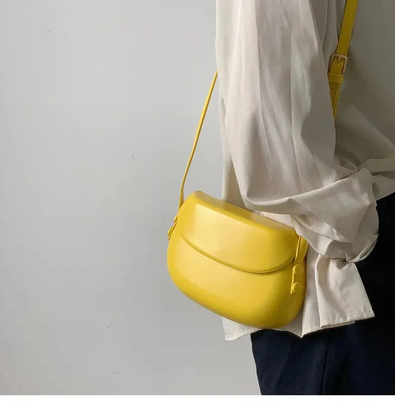 Candy Color Women's Saddle Shoulder Bag Casual Portable Female Small Clutch Handbags Sweet Fashion Ladies Purse Crossbody Bags